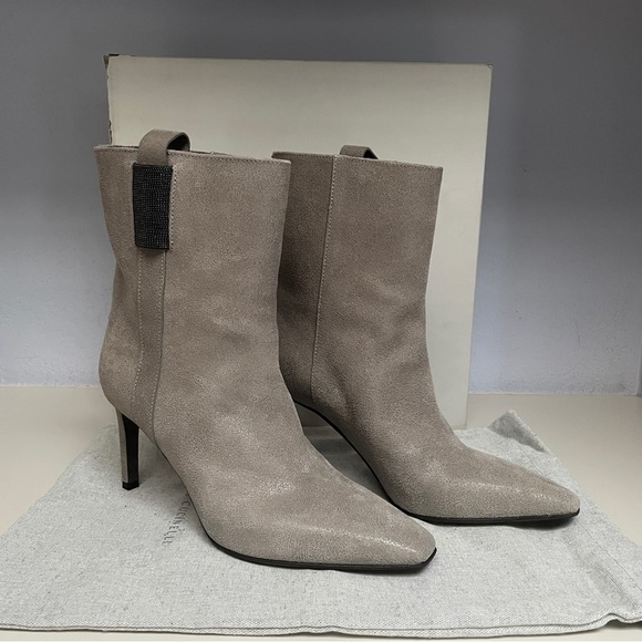 Brunello Cucinelli ankle boots, gray suede, size 38 - Picture 2 of 16